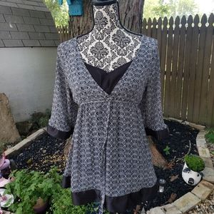 Boho style polyester dress shirt